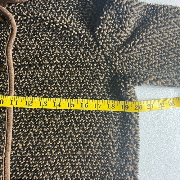 Orvis Berber Fleece Jacket Women's S Wood Button Front Pockets Chevron Pattern - Picture 11 of 13
